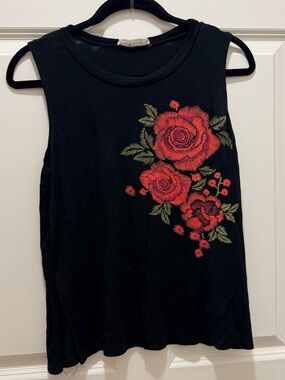 Lightweight Romantic Whimsygoth Floral Rose Loose Fit Breathable tank Small/Med